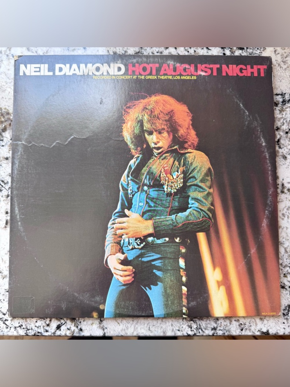 Neil Diamond _Hot August Night_Double LP Vinyl Record_Original 1972 Pressing
